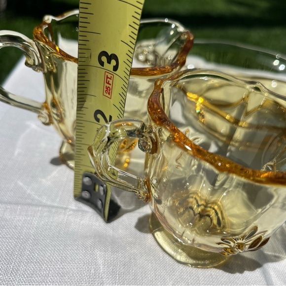 Lot of 4 Vintage Light Yellow Depression Glass Serving Dishes - Picture 12 of 12